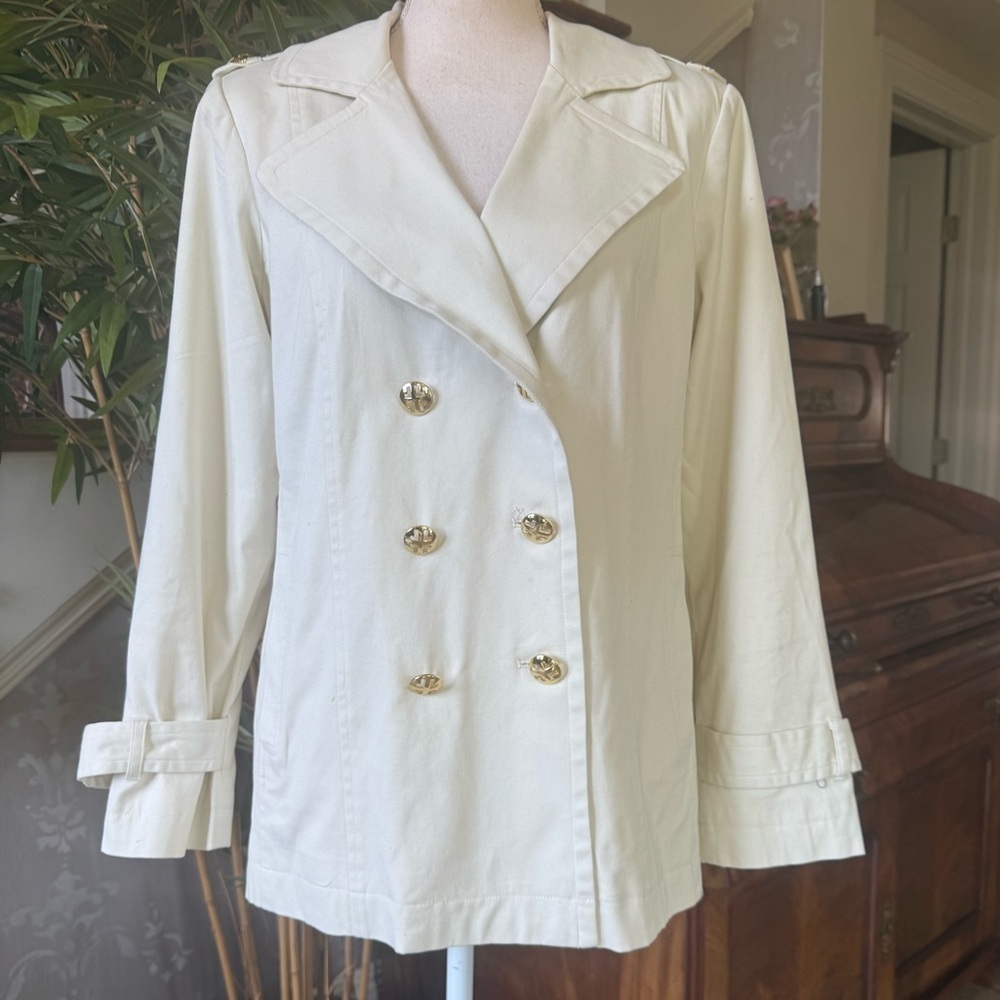 LINEA by LOUIS DELL’ OLIO ladies, off-white, long sleeve blazer, medium - Picture 4 of 16